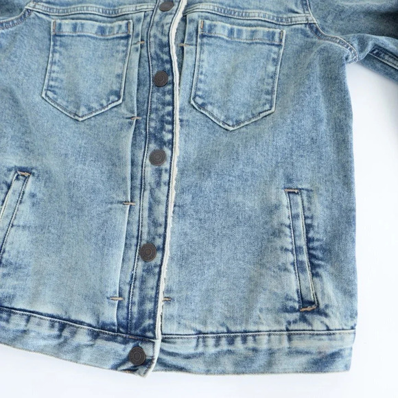 Gap Light Blue Button Up with Sherpa Collar Denim  Jean Jacket Coat XS - Picture 8 of 13